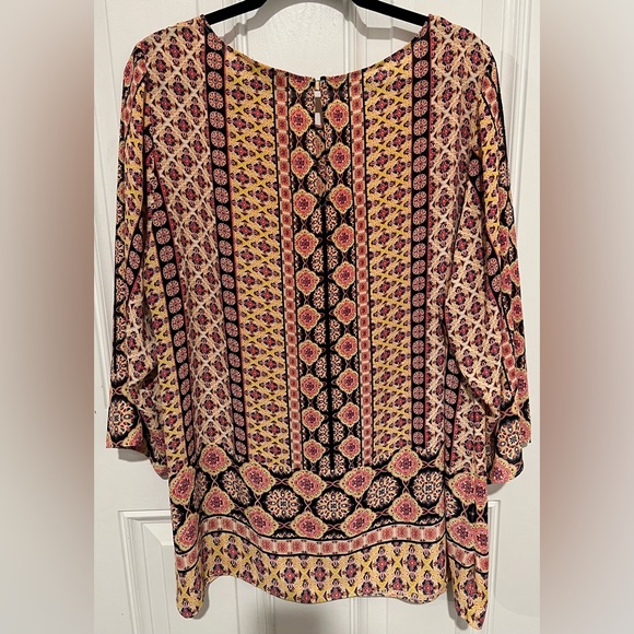 Rose + Olive Women's Blouse Boho Mandala Colorful Long Sleeve Shirt Size 2X - Picture 10 of 11